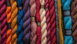 Home colorful silk threads and yarn spools arranged beautifully, vibrant dyed th 20260519 142540 0000