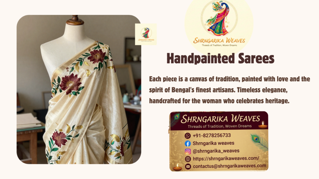 handpainted saree